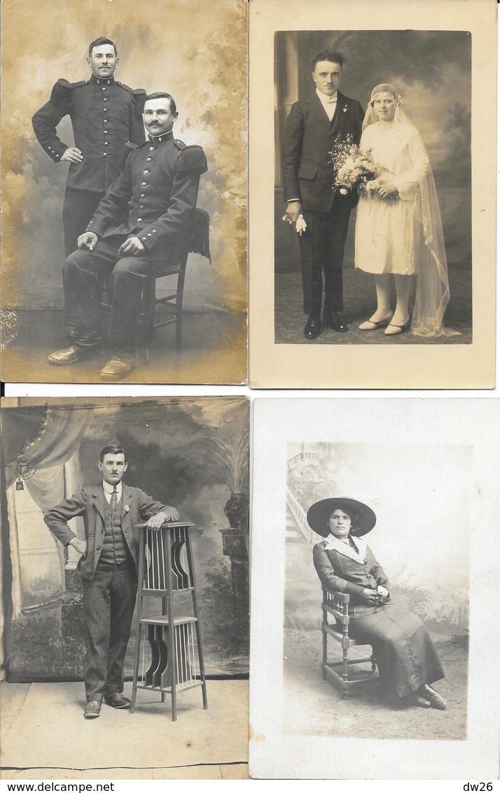 Lot n° 82 de 100 Cartes-photos à identifier: Famille, Militaria, groupes, portraits, communions, lieux...