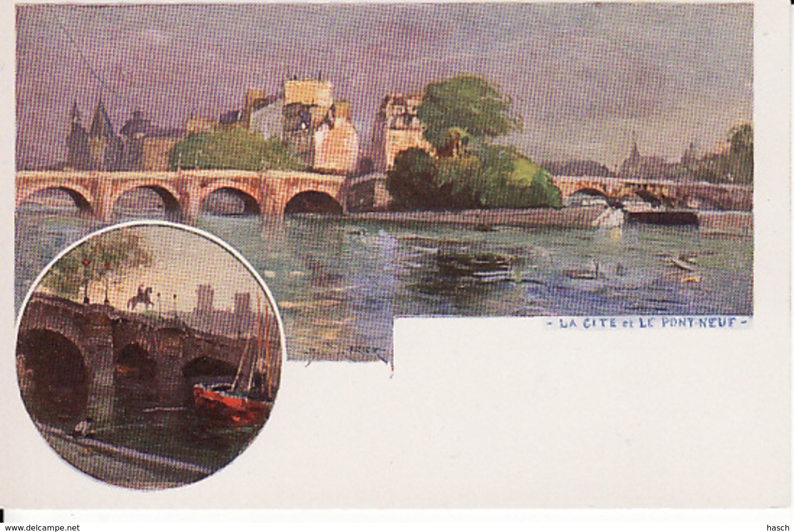 D61Paris, La Cite Et Le Pont Neuf (carte Postale D'une Peinture De Paul De Frick 1864-1935) - Paintings