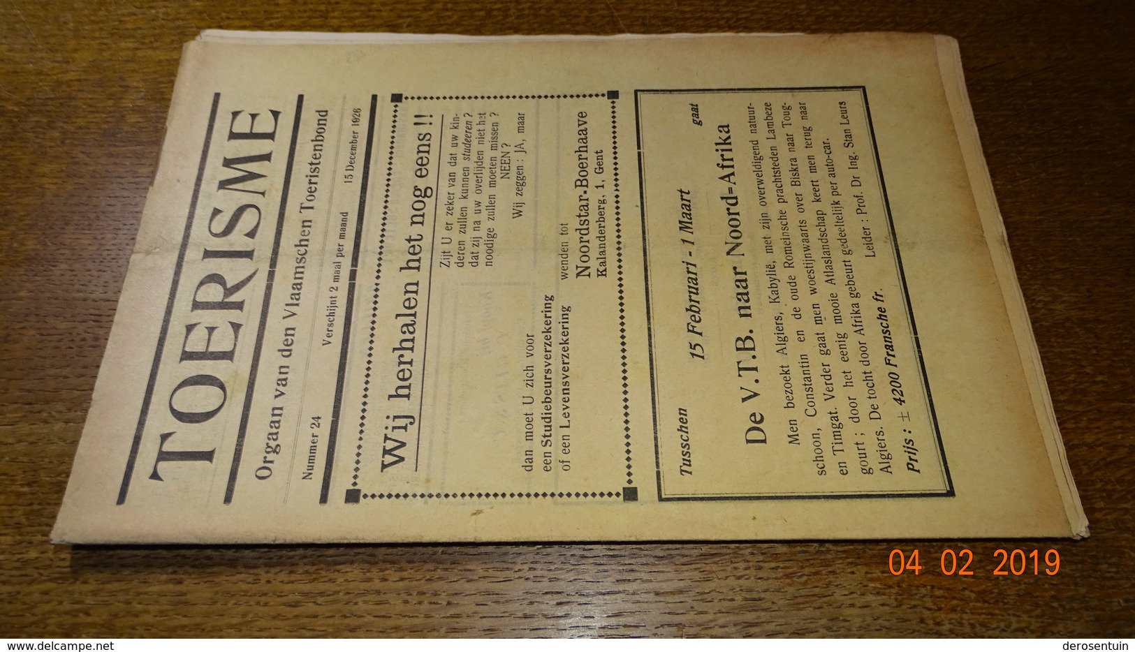 #20630 [Boek - Tijdschrift] Toerisme, [vijfde Jaargang,] Nummer 24, 15 December 1926 / Redactie Stan Leurs Wezet Visé - Tourisme