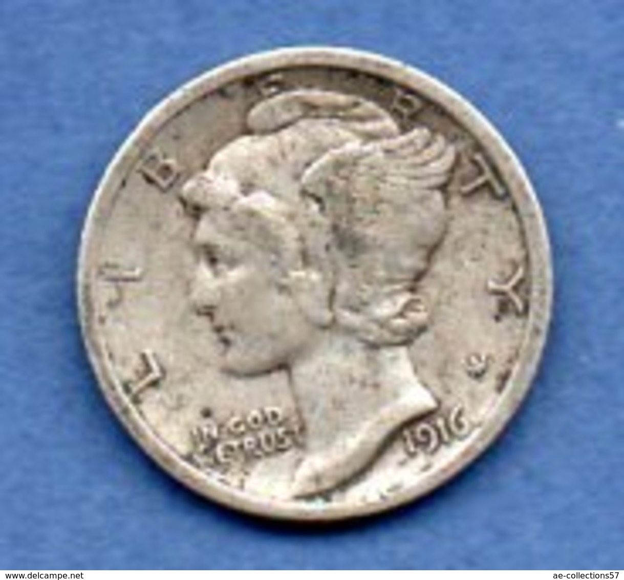 USA   -  1 Dime 1916   - Km # 140 -  état  TTB - 1916-1945: Mercury