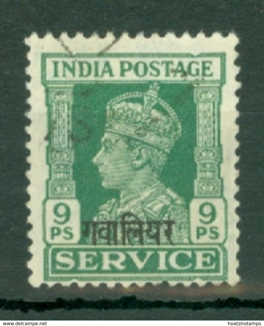 India - Gwalior: 1940/42   Official KGVI (insc. 'Service') OVPT   SG O83    9p    Used - Gwalior