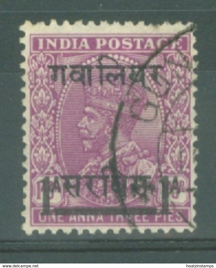 India - Gwalior: 1941   Official KGV 'Gwalior' OVPT   SG O90    1a On 1a 3p    Used - Gwalior