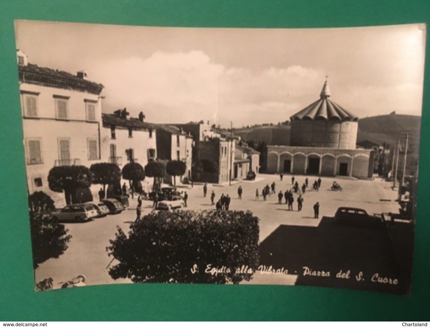 Cartolina S.Egidio Alla Vibrata - Piazza Del S.Cuore - 1960 - Teramo