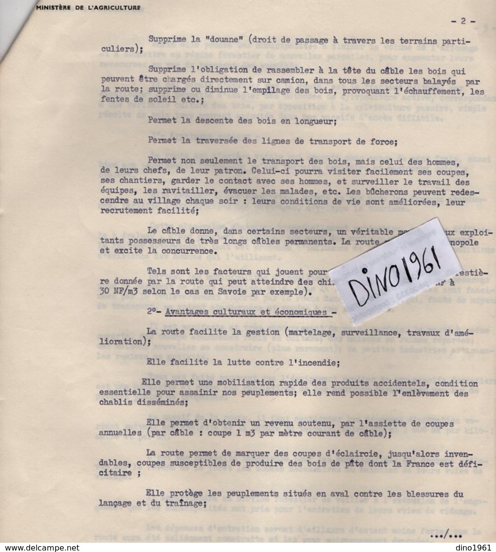 VP14.430 -  PARIS 1962 - Lettre De Mr Le Chef De Service Des Fôrets ...Préparation Du Symposium En 1963 à GENEVE ...... - Collections