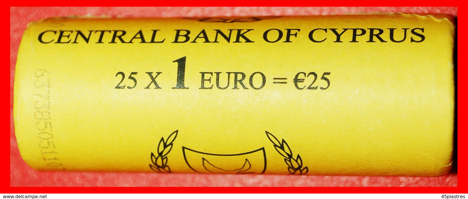 * FINLAND 2007: CYPRUS  1 EURO 2008 UNC ROLL UNCOMMON! LOW START  NO RESERVE! - Rolls