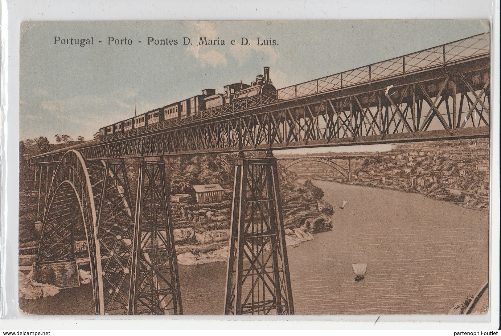 Cartolina - Postcard - Non Viaggiata - Portogallo Ponte D. Maria - Treno - Bridge - Trein Reilway - Treinen