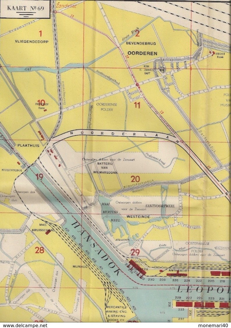 ANVERS -ANCIEN PLAN EN COULEURS DE LA VILLE ET DE SA BANLIEUE Et Notamment LISTE DES RUES, DES HAMEAUX Et DES QUARTIERS. - Autres & Non Classés