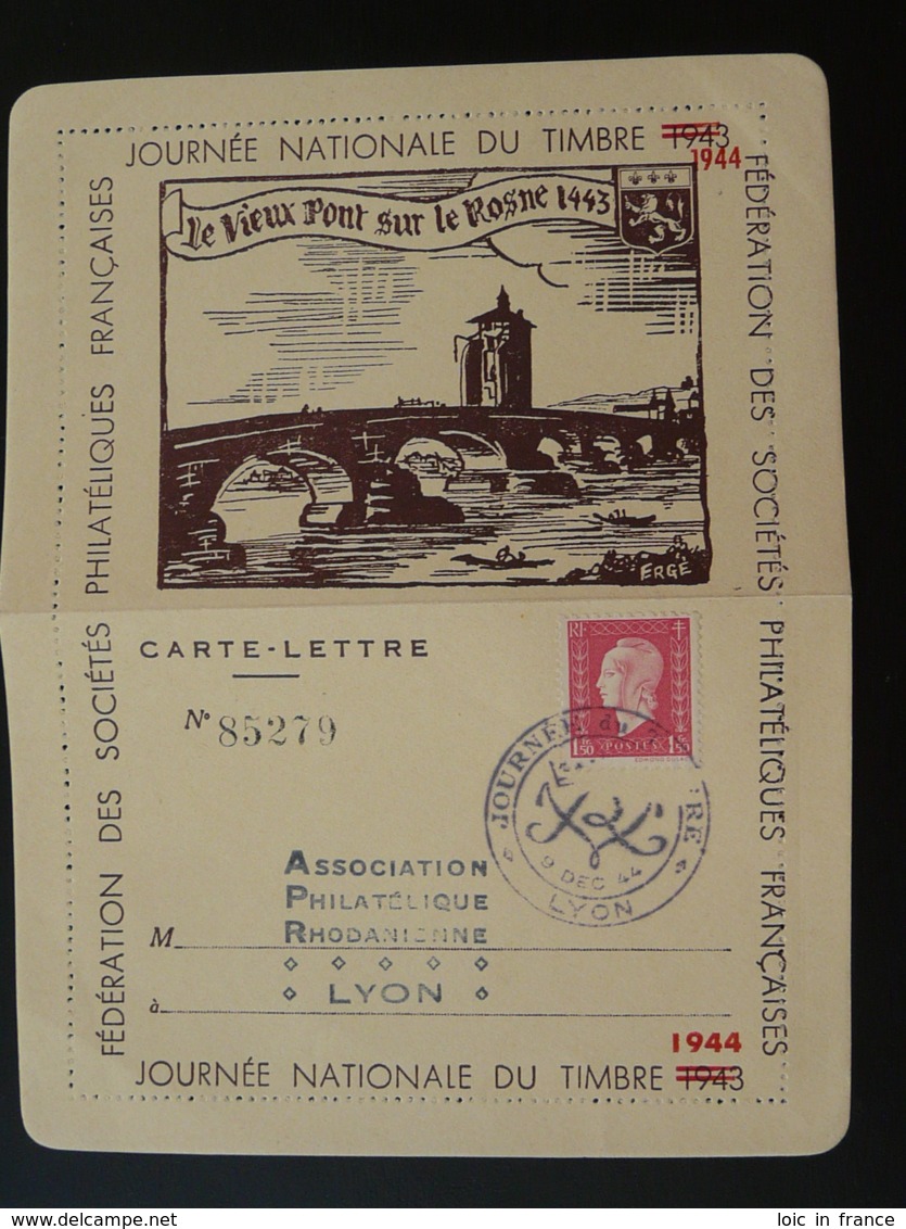 Carte Lettre Thème Pont Bridge Journée Du Timbre Lyon 1944 N° 85279 - Briefe U. Dokumente