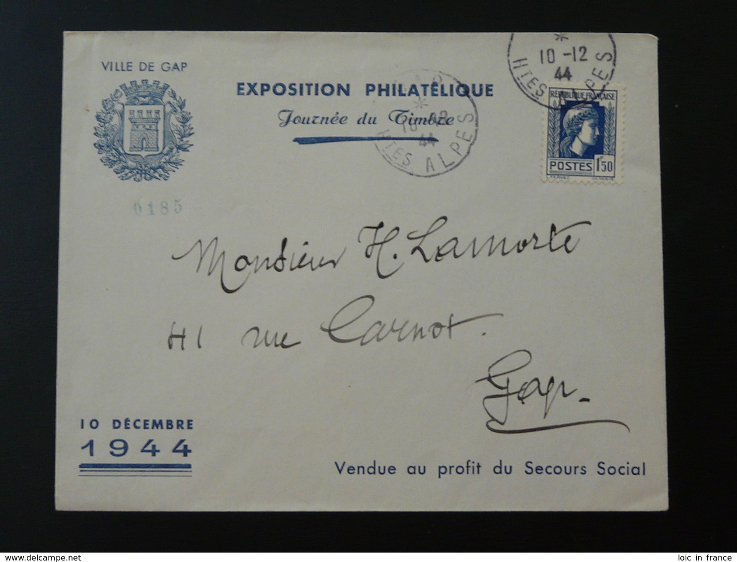 Lettre Journée Du Timbre Gap Hautes Alpes 1944 - Storia Postale