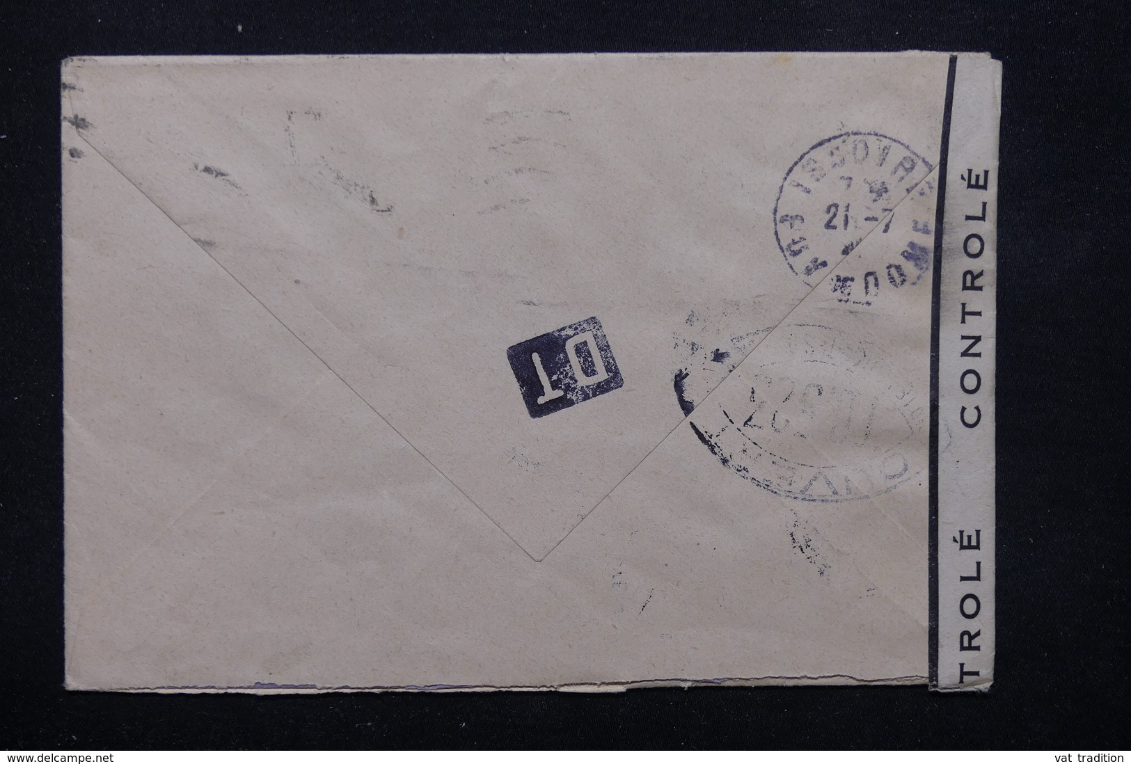 ALGÉRIE - Enveloppe De Constantine En 1941 Pour Issoire Avec Contrôle Postal - L 22253 - Lettres & Documents