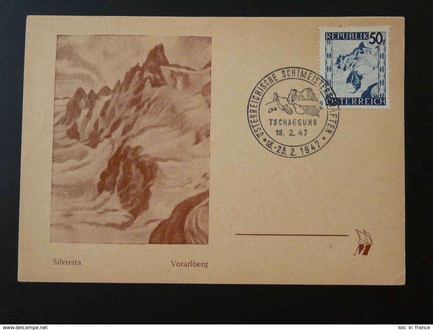 Carte Maximum Card Montagne Mountain Glacier Alpinisme Climbing Autriche 1947 (1) - Maximumkarten (MC)