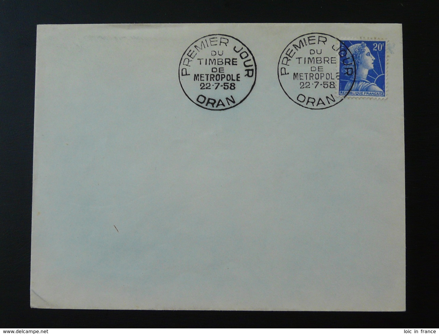 Lettre FDC Marianne De Muller Mise En Service Des Timbres De Métropole En Algérie 1958 - FDC