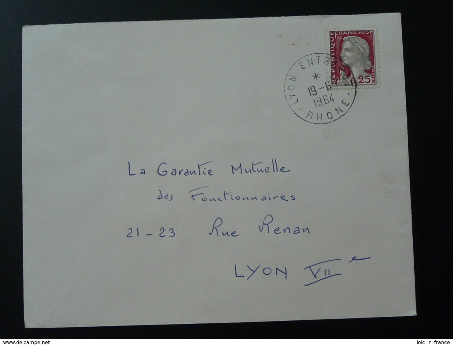 Oblitération Lyon Entrepot Sur Lettre Marianne De Decaris 1964 - 1961-....