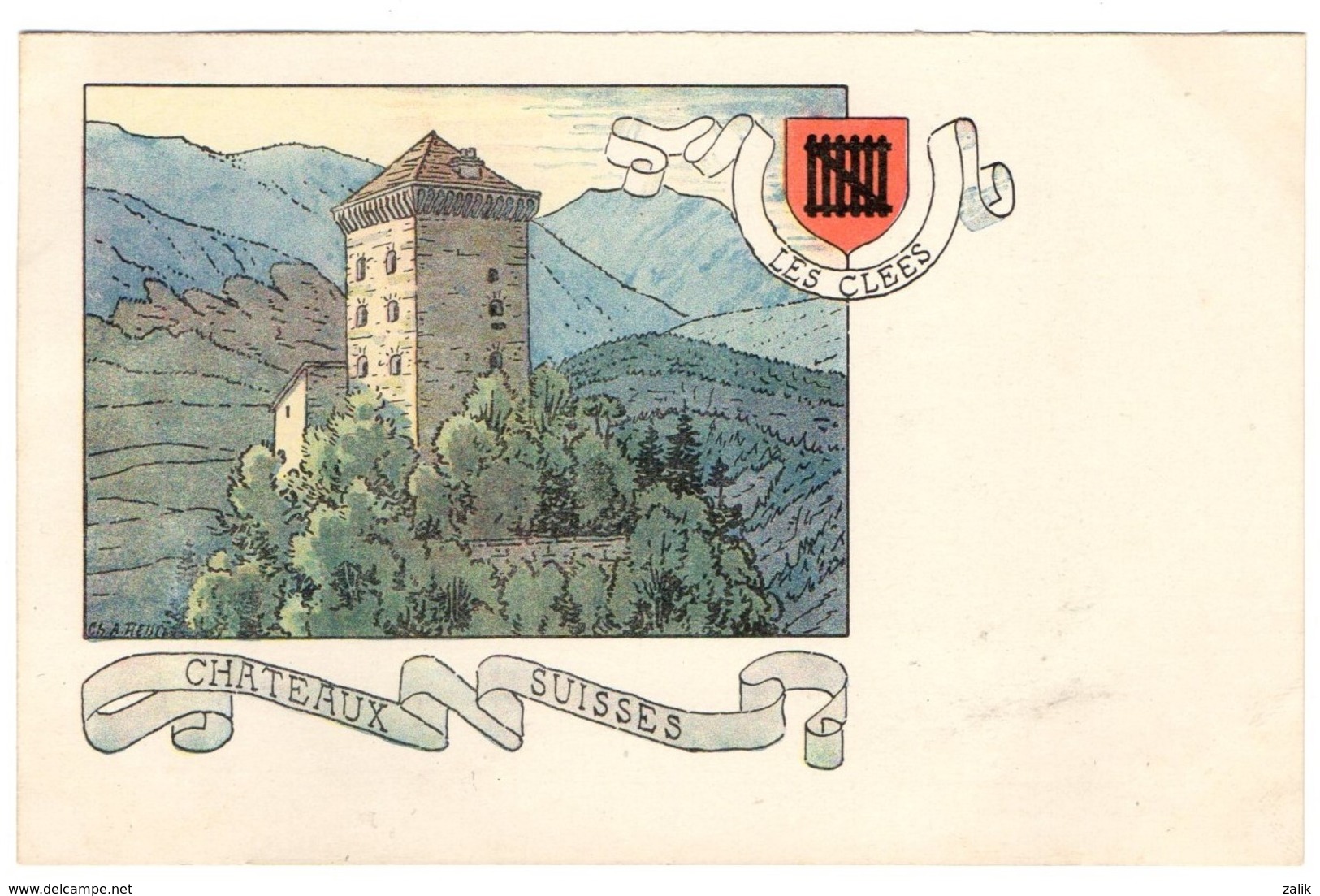 CPA - Les Clees - Châteaux Suisses - Illustration  Ch.A.reuter - Les Clées