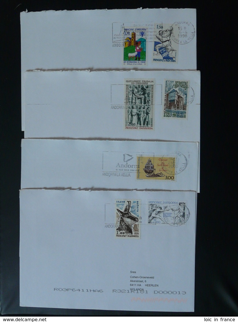 Lot De 4 Lettres D'Andorre Pour Les Pays Bas - Covers & Documents