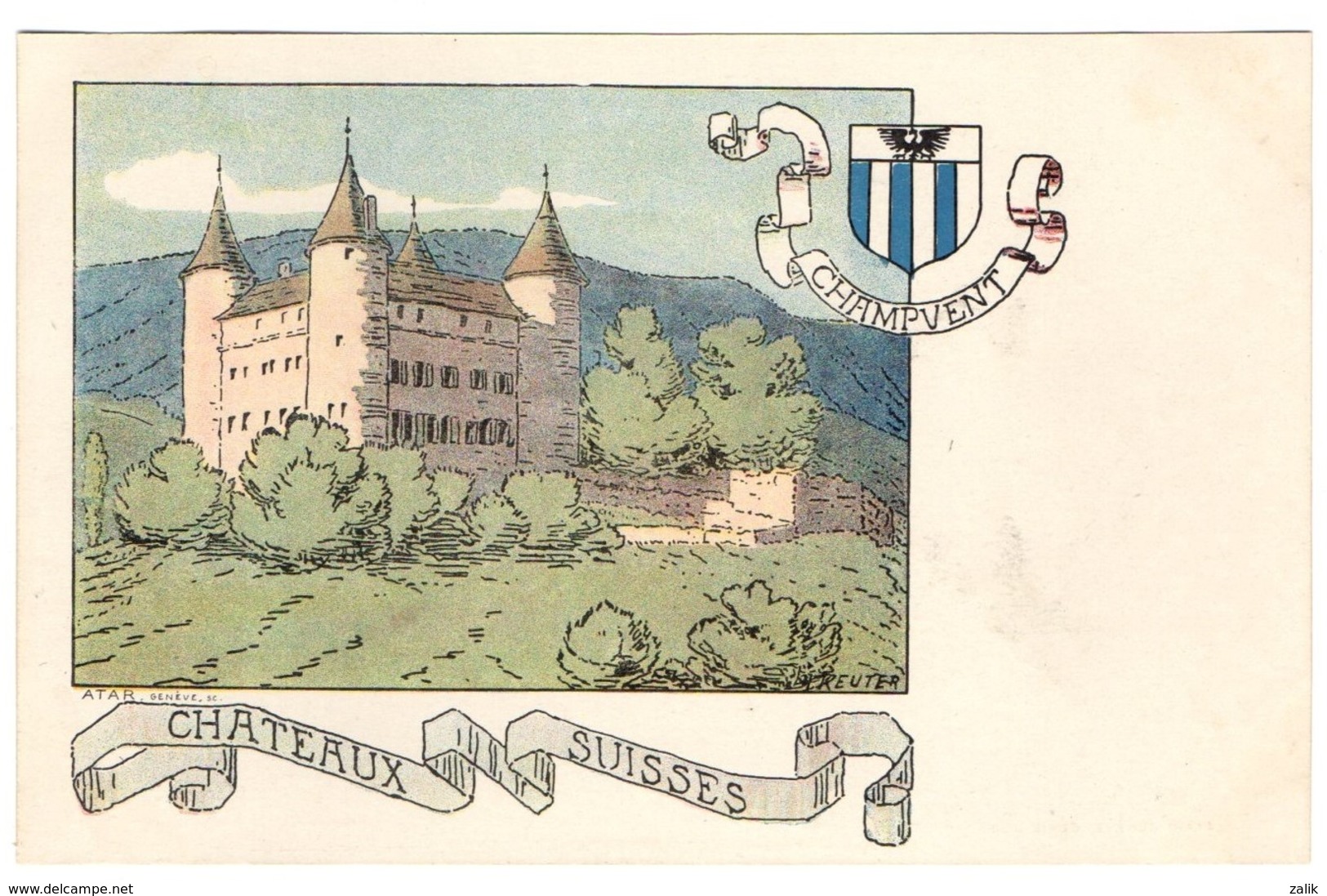 CPA - Champvent - Châteaux Suisses - Illustration  Ch.A.reuter - Champvent 