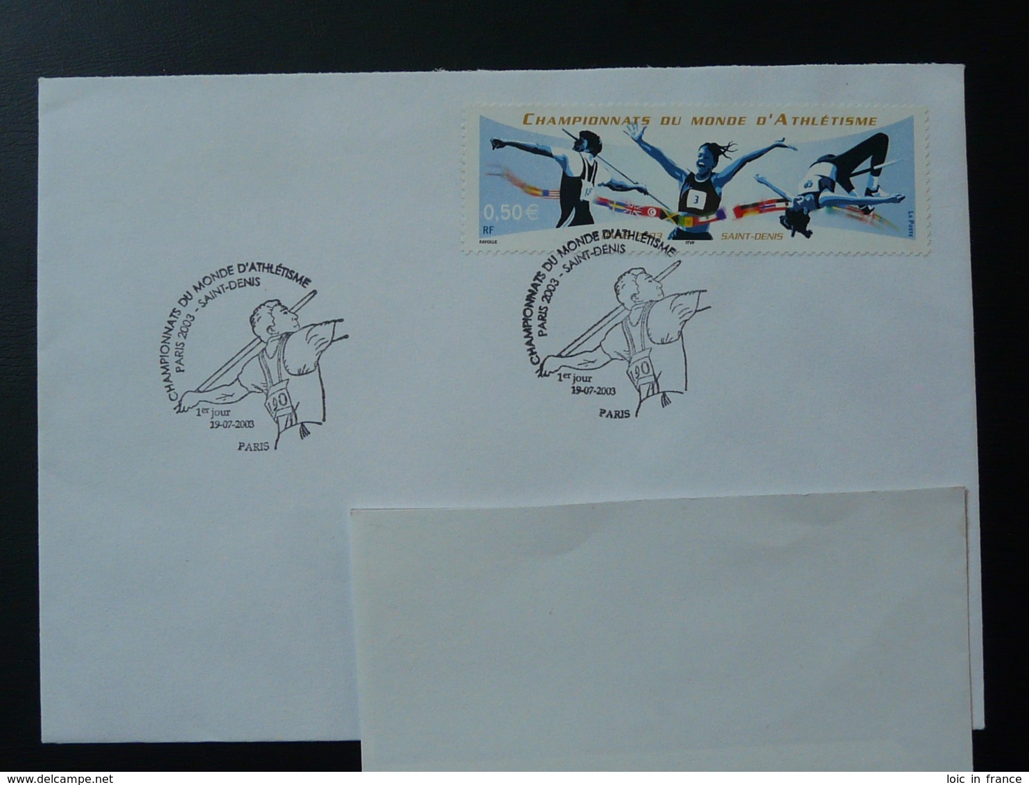 Obliteration Sur Lettre Postmark On Cover Championnats Du Monde Athletisme Athletics World Cup 2003 - Athlétisme