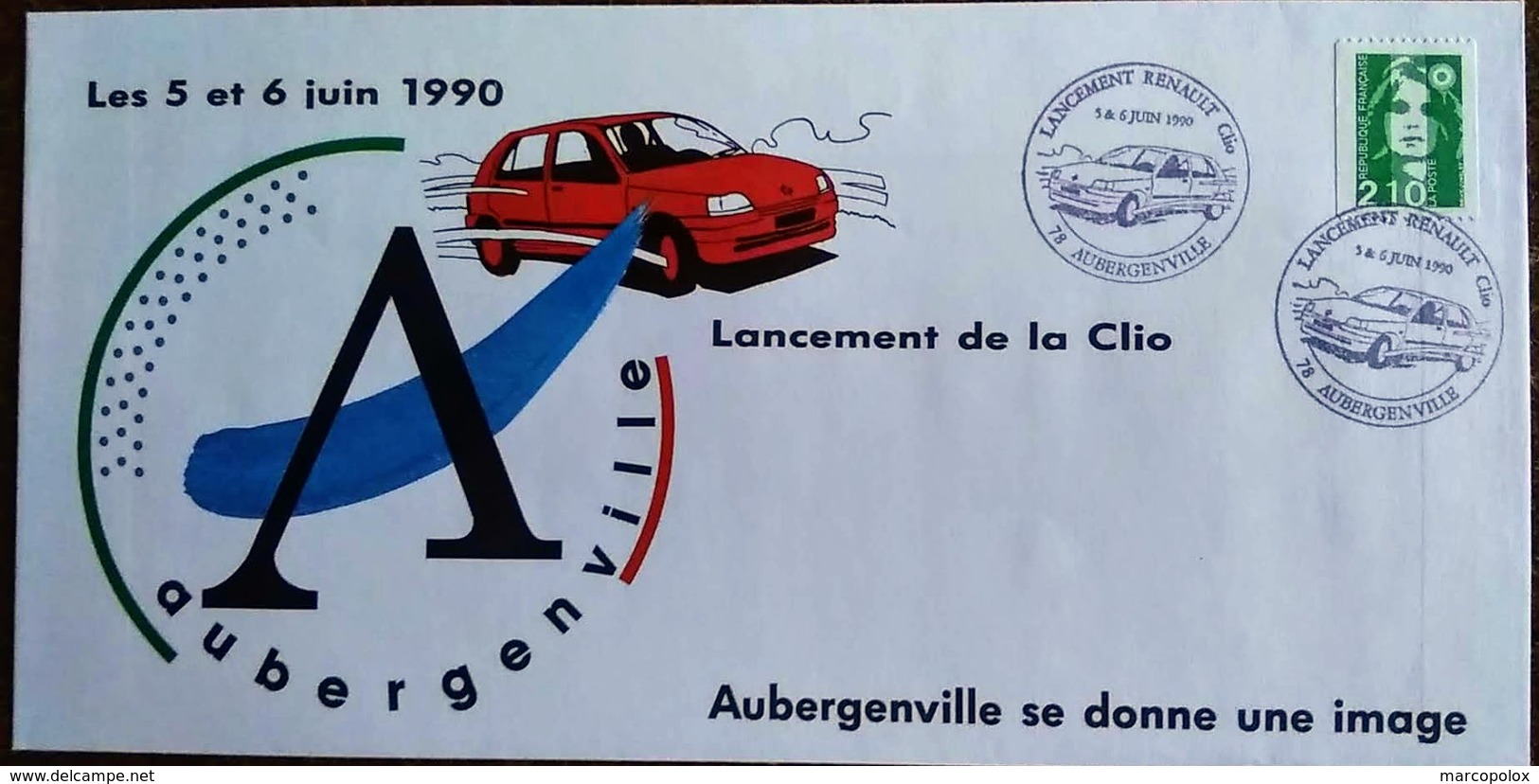 2 Enveloppes "Lancement De La Renault CLIO" 5 Et 6 Juin 1990 - Autres & Non Classés