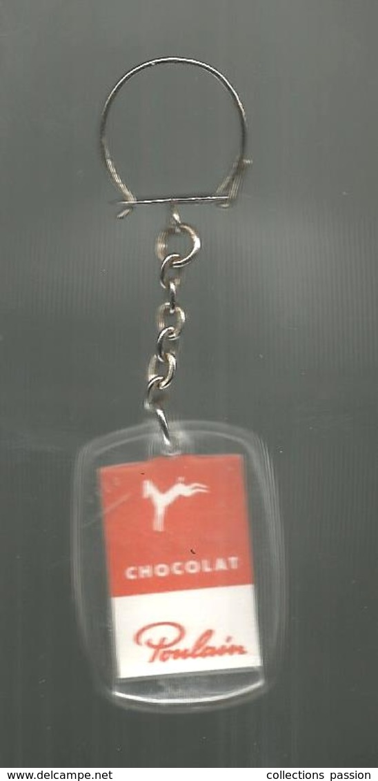 Porte Clefs, Clés , CHOCOLAT POULAIN ,orange , Château De CHEVERNY , 2 Scans ,  Frais Fr 1.95 E - Portachiavi