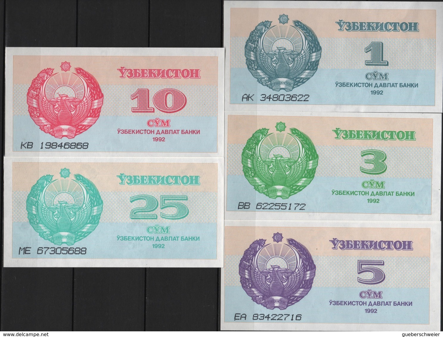 B 97 - OUZBEKISTAN Lot De 5 Billets Année 1992 états Neufs - Uzbekistán