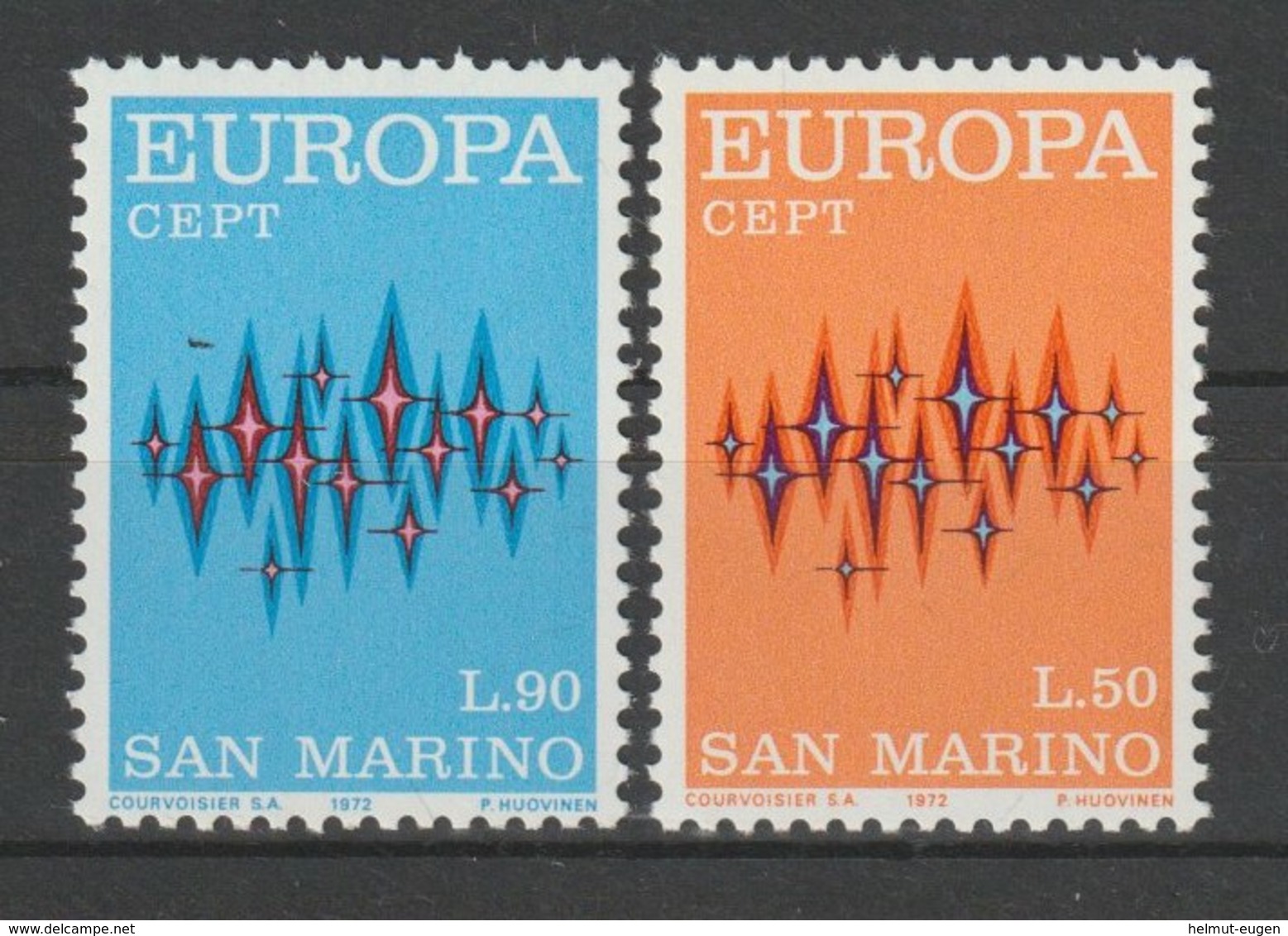 MiNr. 997 - 998  San Marino 1972, 27. April. Europa. RaTdr. (105); Gez. K 11. - Ungebraucht