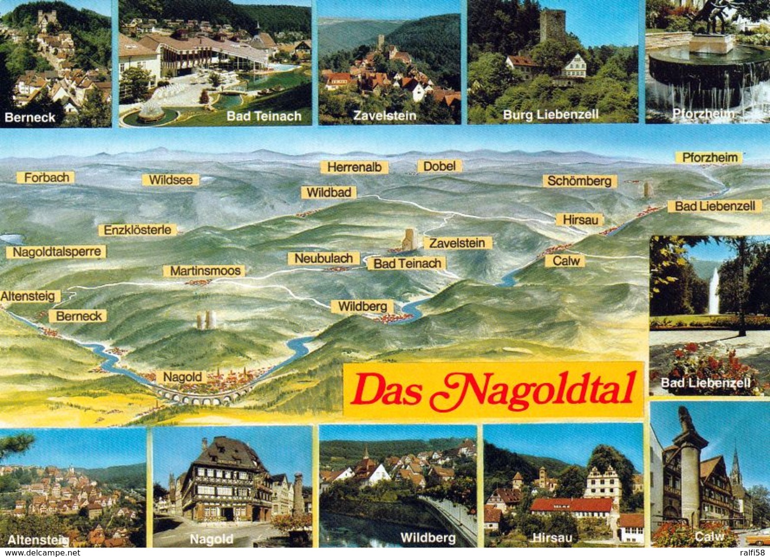 1 Map Of Germany * 1 Ansichtskarte Mit Der Landkarte - Das Nagoldtal* - Landkarten