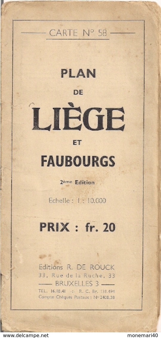 LIÈGE - ANCIEN PLAN EN COULEURS  DE  LA VILLE Et De Ses FAUBOURGS - R. DE ROUCK - Other & Unclassified