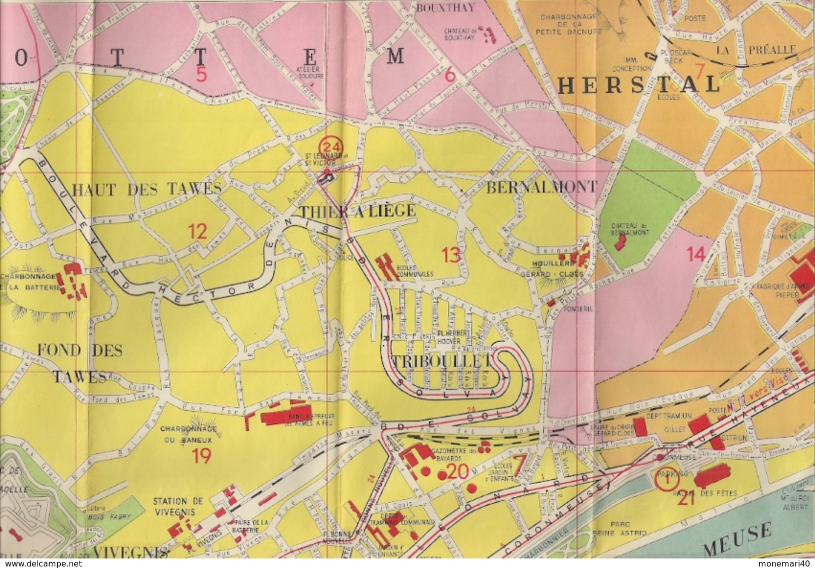 LIÈGE - ANCIEN PLAN EN COULEURS  DE  LA VILLE Et De Ses FAUBOURGS - R. DE ROUCK - Other & Unclassified