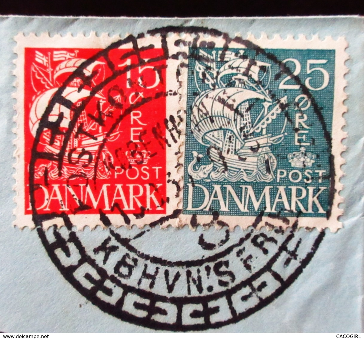 1933 Danemark Yt 181, 183 Sailship . Belle Oblitération Sur Fragment D'enveloppe - Lettres & Documents