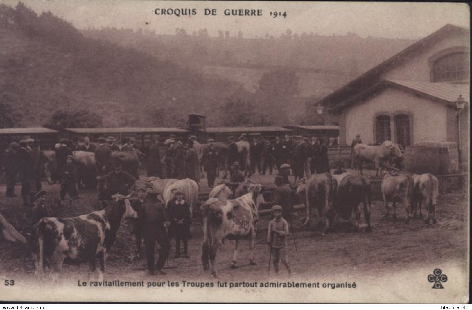 CPA Carte Postale Guerre 1914 1918 Croquis De Guerre Ravitaillement Pour Troupes Fut Partout Admirablement Organisé - Guerre 1914-18