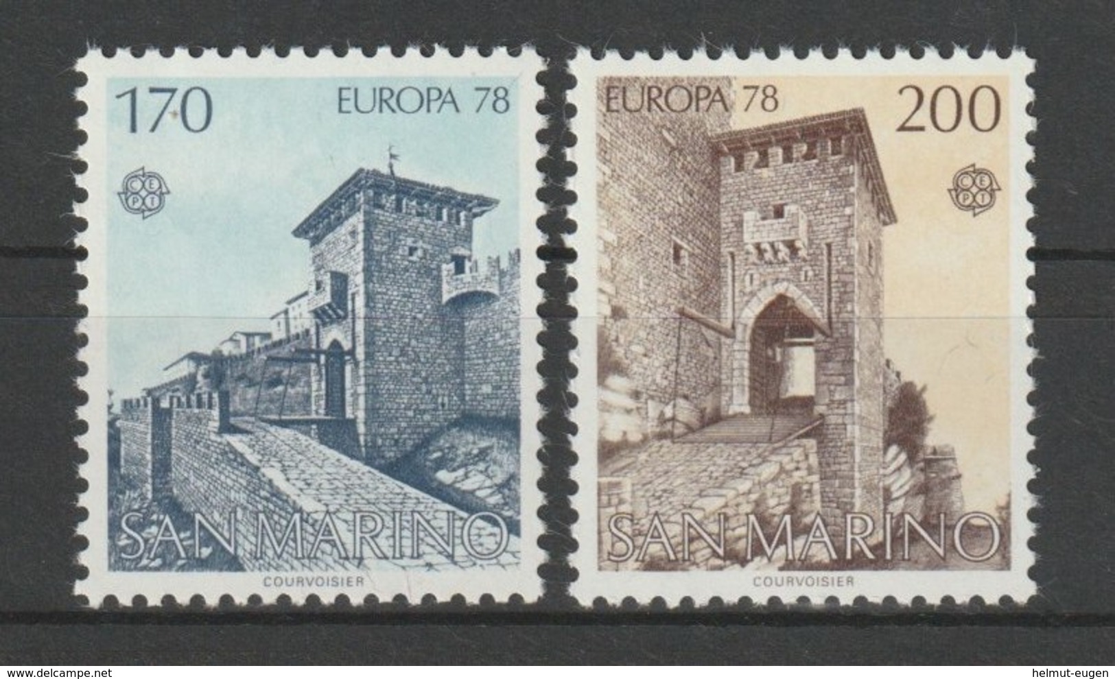 MiNr. 1156 - 1157  San Marino 1978, 30. Mai. Europa: Baudenkmäler. RaTdr. (105); Gez. K 11. - Neufs