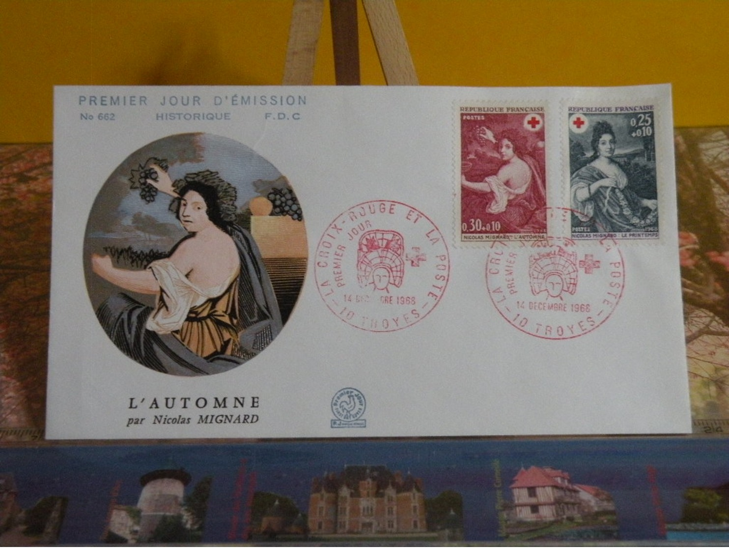 Croix Rouge Et La Poste, L'automne - 10 Troyes - 14.12.1968 FDC 1er Jour N°662 - Coté 4€ - 1960-1969