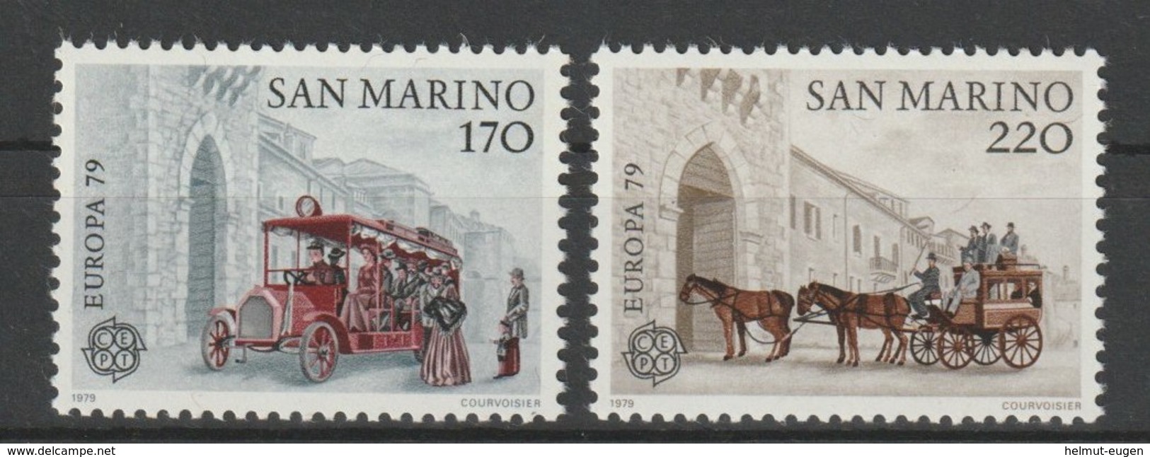 MiNr. 1172 - 1173  San Marino 1979, 29. März. Europa: Geschichte Des Post- Und Fernmeldewesens. RaTdr. (510); Gez. K 11. - Ungebraucht