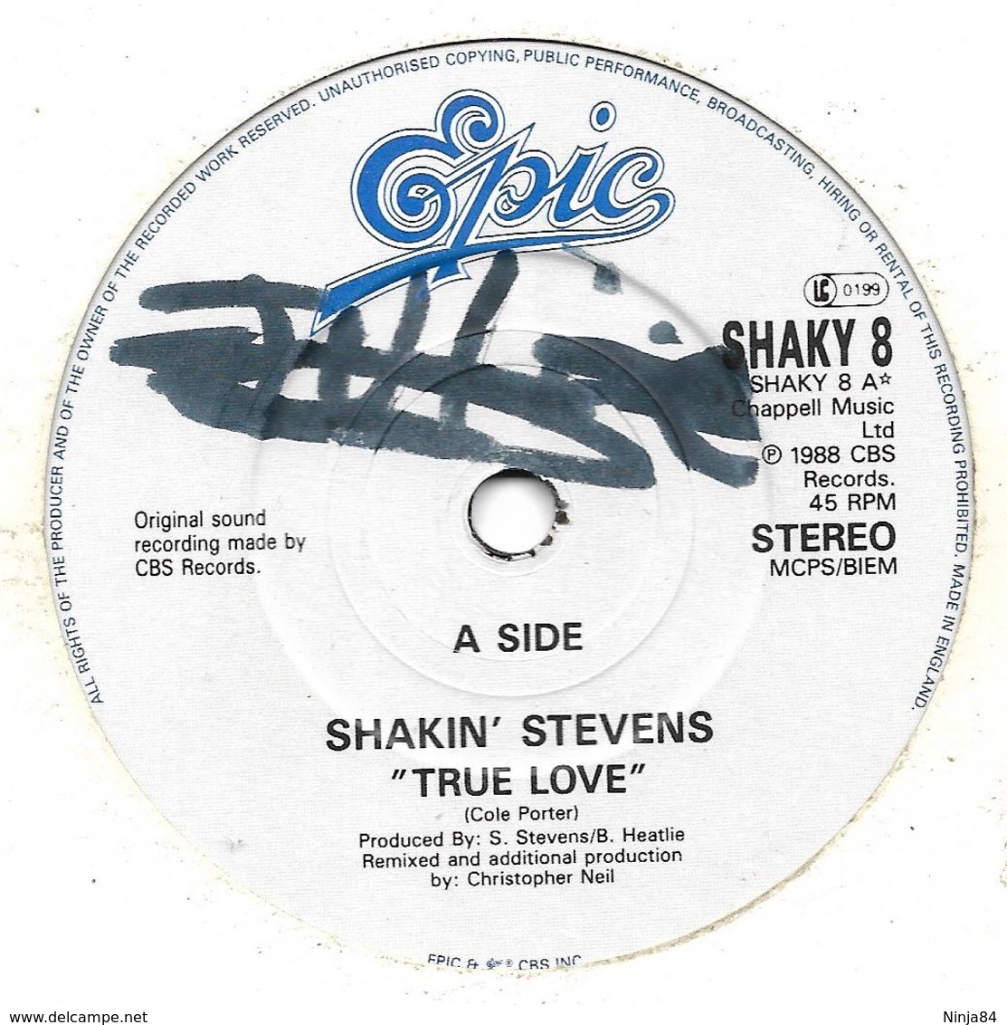 SP 45 RPM (7")   Shakin' Stevens / Marc Bolan" True Love " Angleterre - Rock