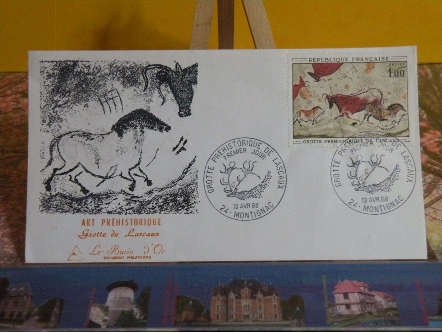 Grotte Préhistorique De Lascaux - 24 Montignac - 13.4.1968 FDC 1er Jour - Coté 25€ - 1960-1969