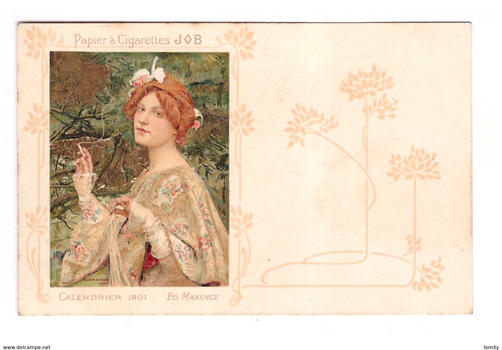 Illustrateur Illustration Ed. Maxence Calendrier 1901 Papier à Cigarettes Job - Autres & Non Classés