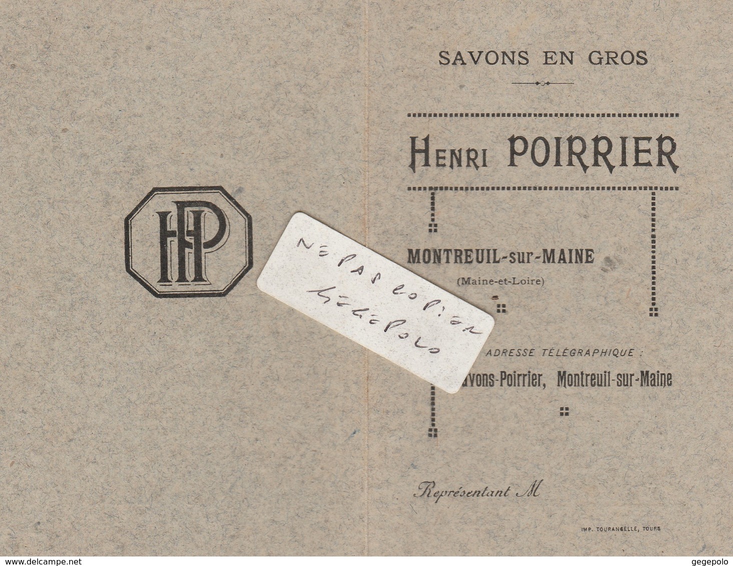 49 - MONTREUIL Sur MAINE - Henri POIRRIER , Savons En Gros (  14 Pages 8 Cm X 12 Cm ) + 2  Feuilles ( 12 Cm X 6,8 Cm ) - Advertising