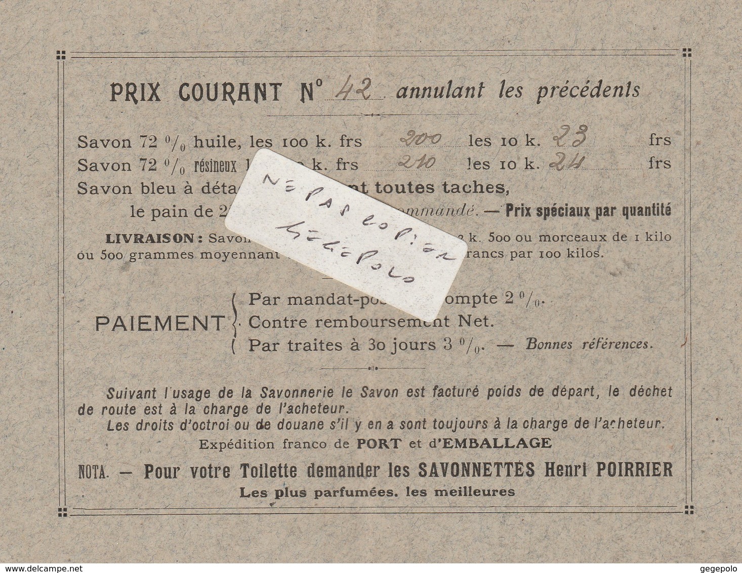 49 - MONTREUIL Sur MAINE - Henri POIRRIER , Savons En Gros (  14 Pages 8 Cm X 12 Cm ) + 2  Feuilles ( 12 Cm X 6,8 Cm ) - Advertising