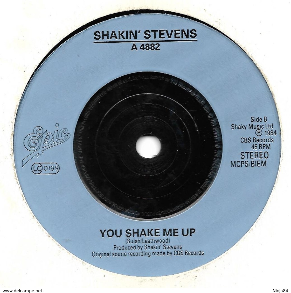 SP 45 RPM (7")   Shakin' Stevens  "  Teardrops  "  Angleterre - Rock