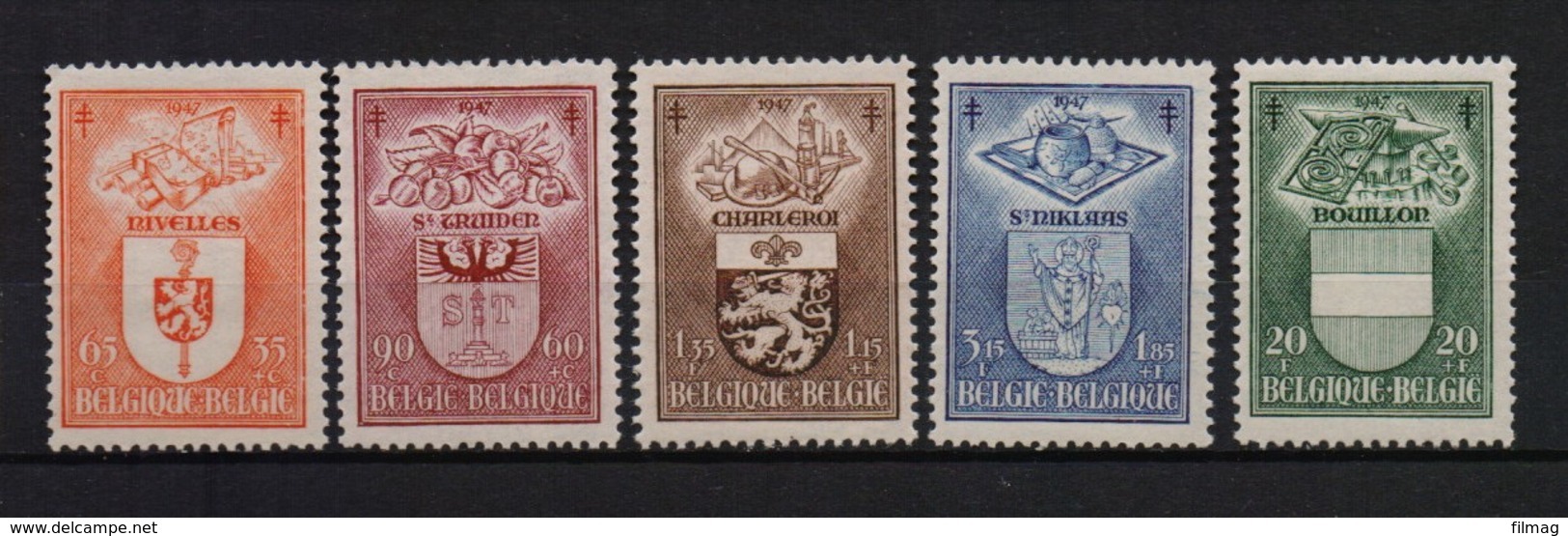 756/60 Wapenschilden Postfris** 1947 Cat: 32 Euro - Nuovi