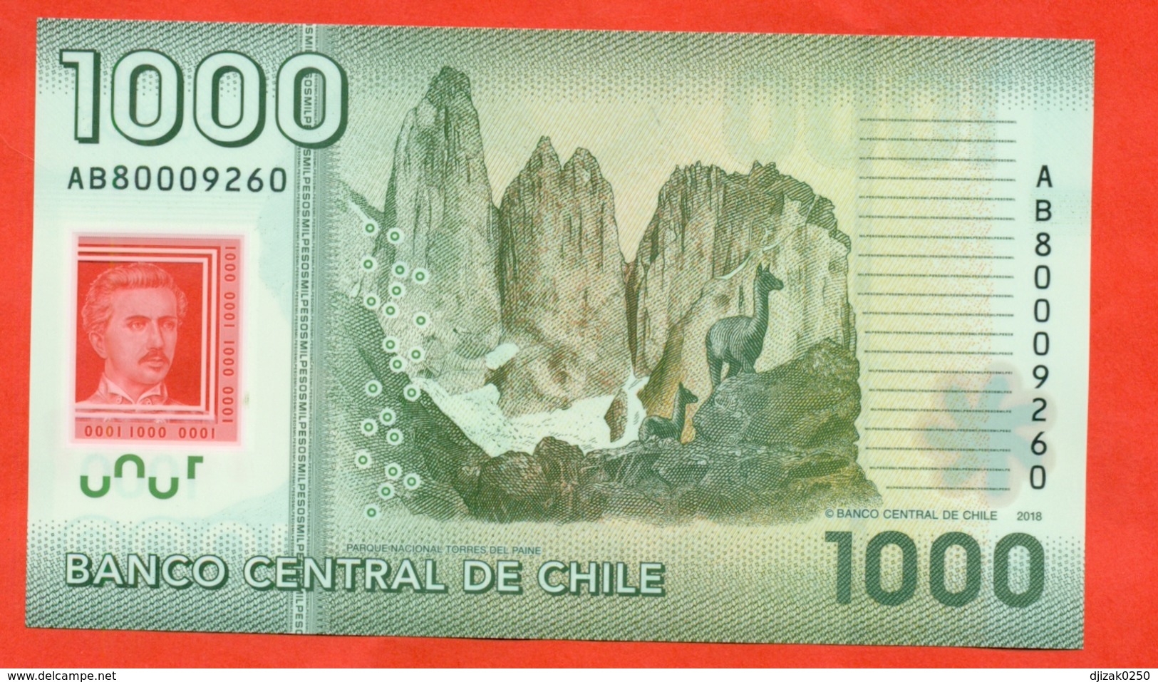 Chile  2018. 1000 Pesos. Plastic.UNC. - Cile