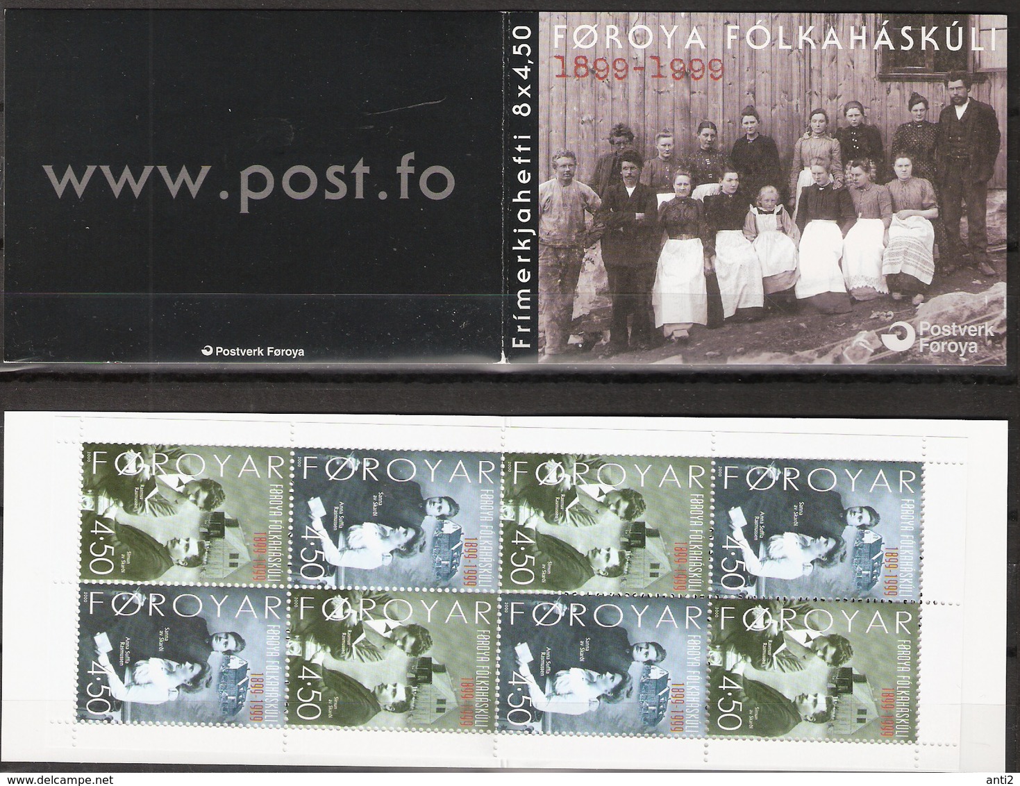 Faroe Islands 2000 100 Years Of The Faroese Folk High School, Booklet Mi 372-373  In MH 18 MNH(**) - Féroé (Iles)