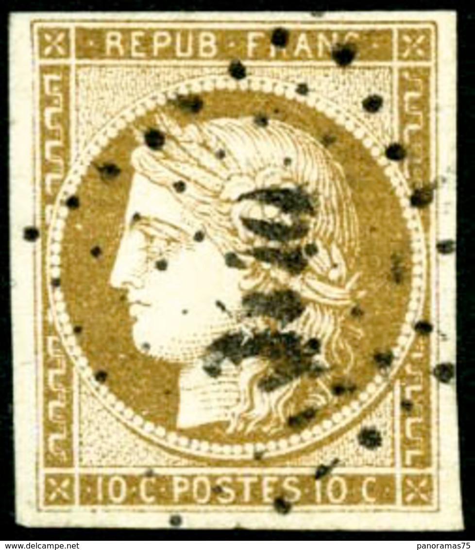 Oblit. N°1a 10c Bistre Brun, Signé JF Brun - TB - 1849-1850 Cérès