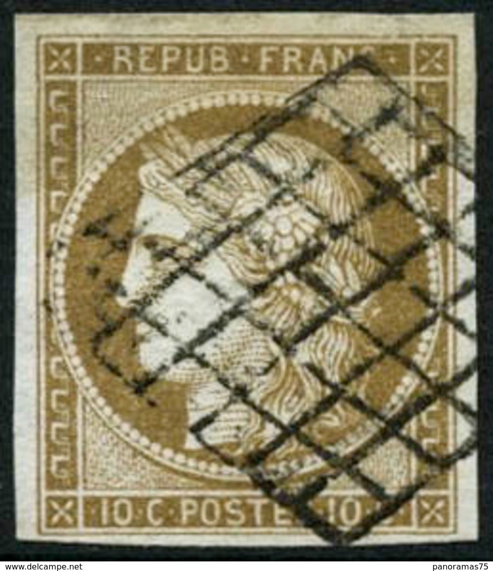 Oblit. N°1b 10c Bistre Verdâtre - TB - 1849-1850 Cérès