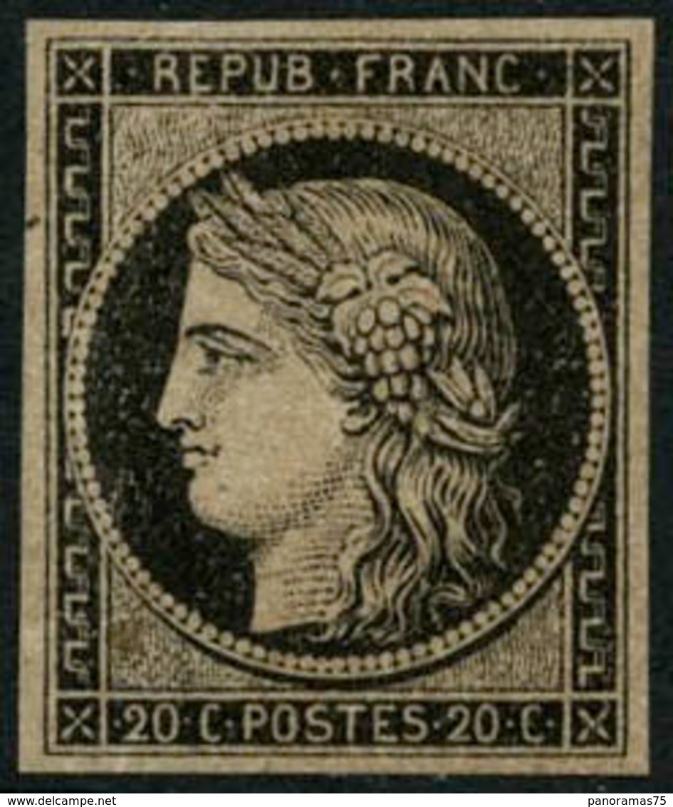 ** N°3 20c Noir S/jaune - TB - 1849-1850 Cérès