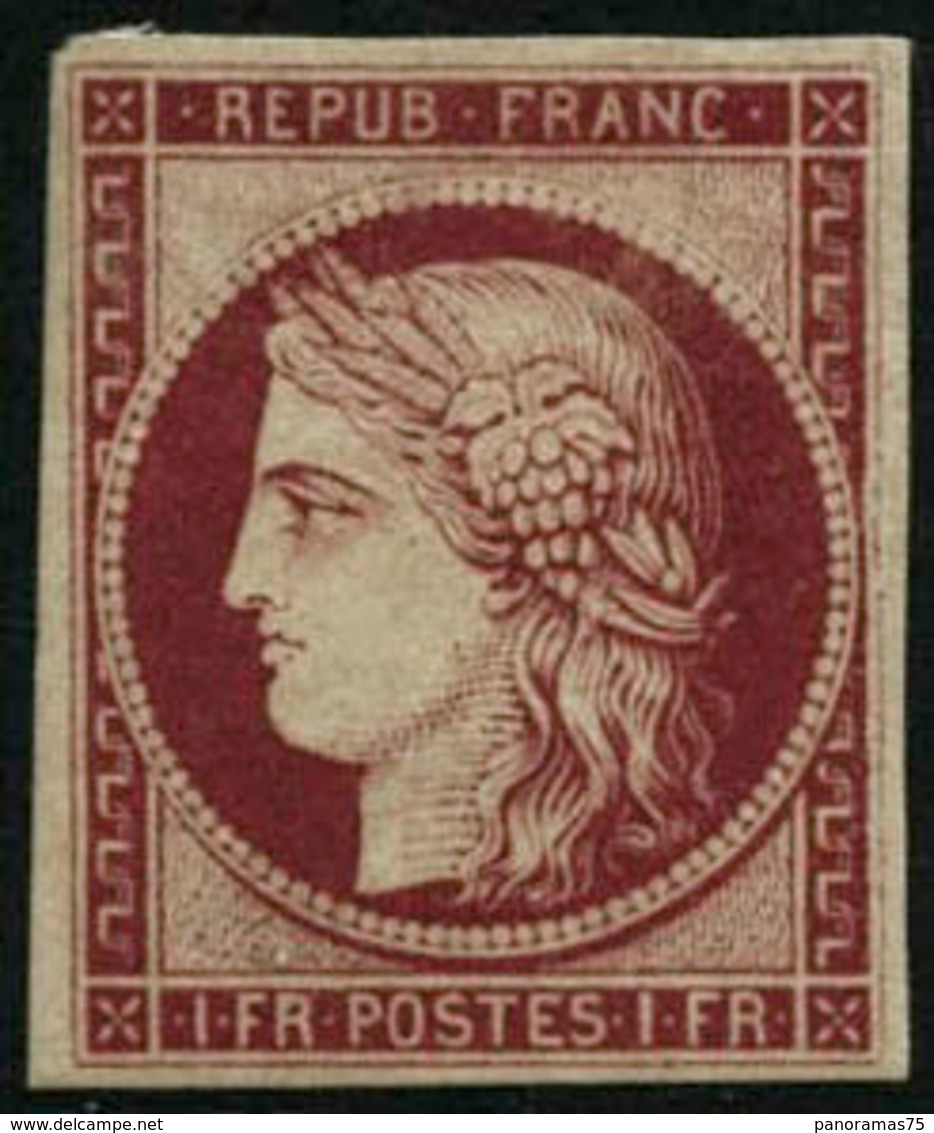 ** N°6F 1F Carmin, Réimp, Signé Calves - TB - 1849-1850 Cérès