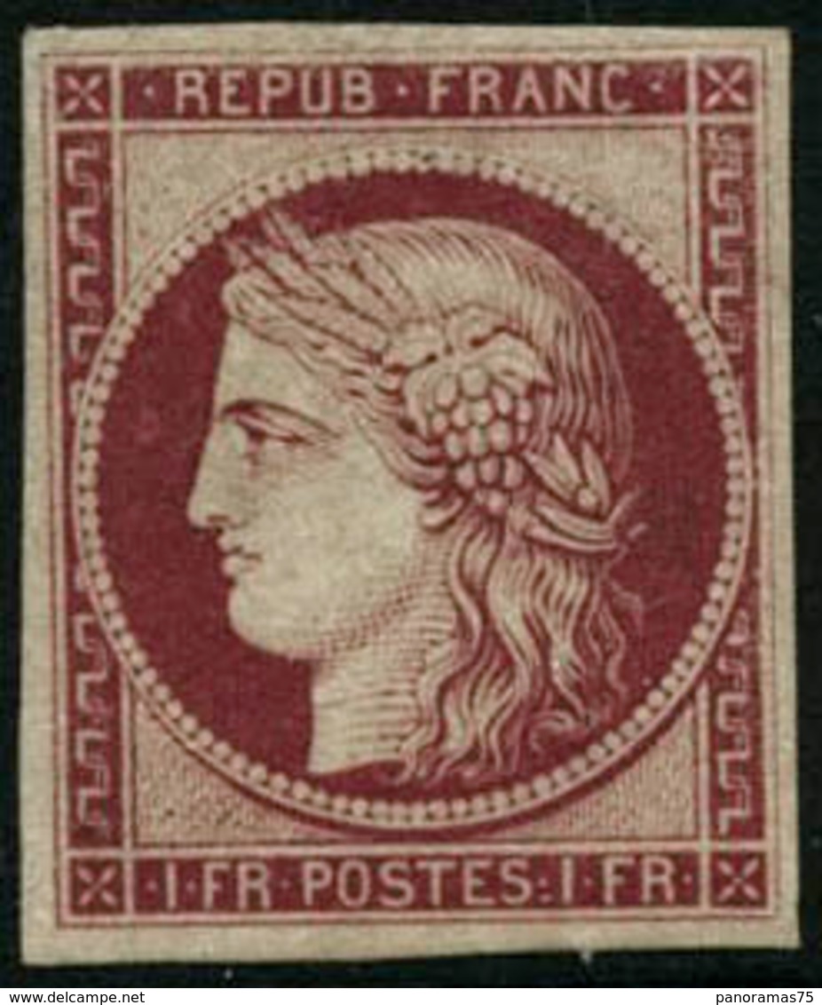 ** N°6F 1F Carmin, Réimp - TB - 1849-1850 Ceres