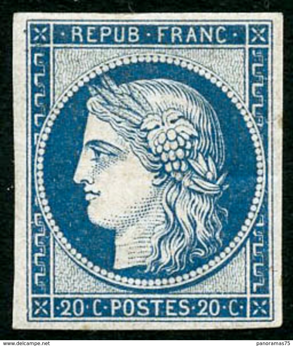 ** N°8F 20c Bleu, Réimp - TB - 1849-1850 Cérès