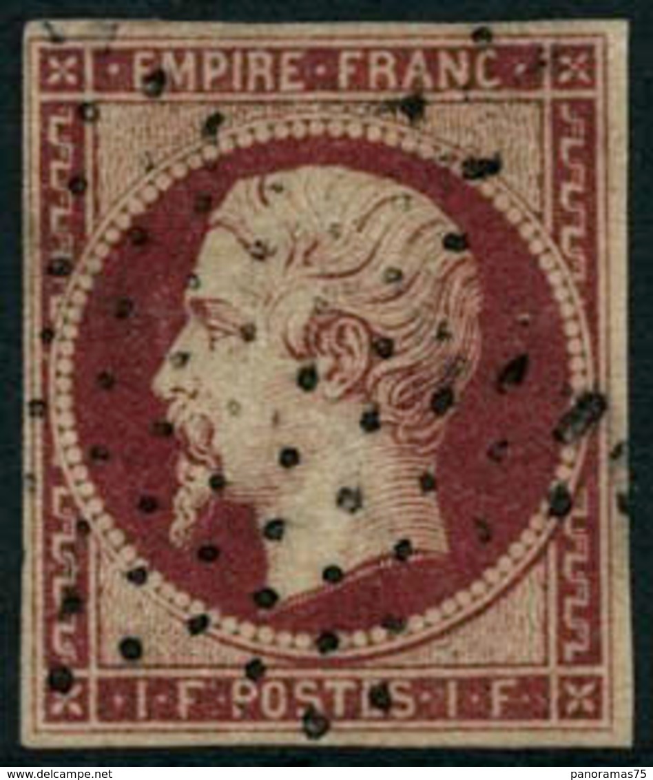 Oblit. N°18 1F Carmin, Obl Petites Marges - TB - 1853-1860 Napoléon III