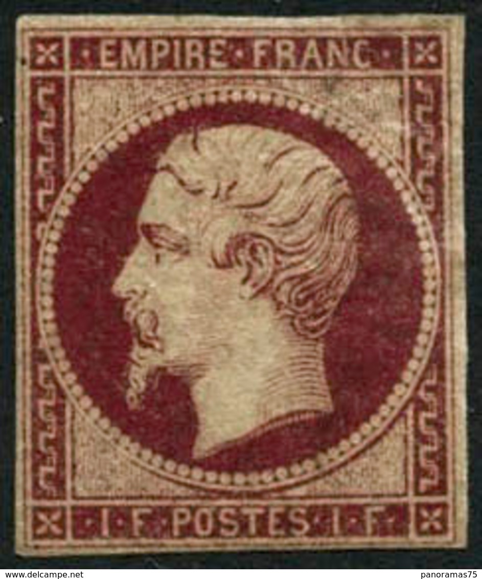 ** N°18a 1F Carmin Foncé, Petites Marges Qualité Standard - B - 1853-1860 Napoléon III